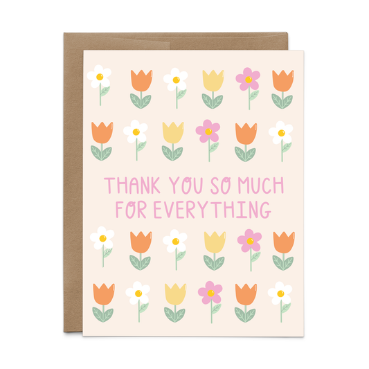 Thank You Tulips + Daisies Greeting Card