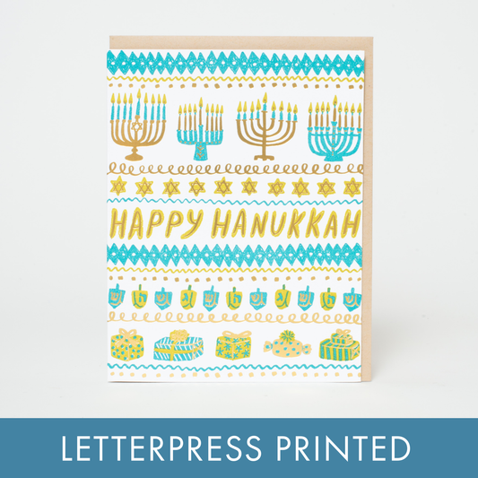 Hanukkah Stripes Greeting Card