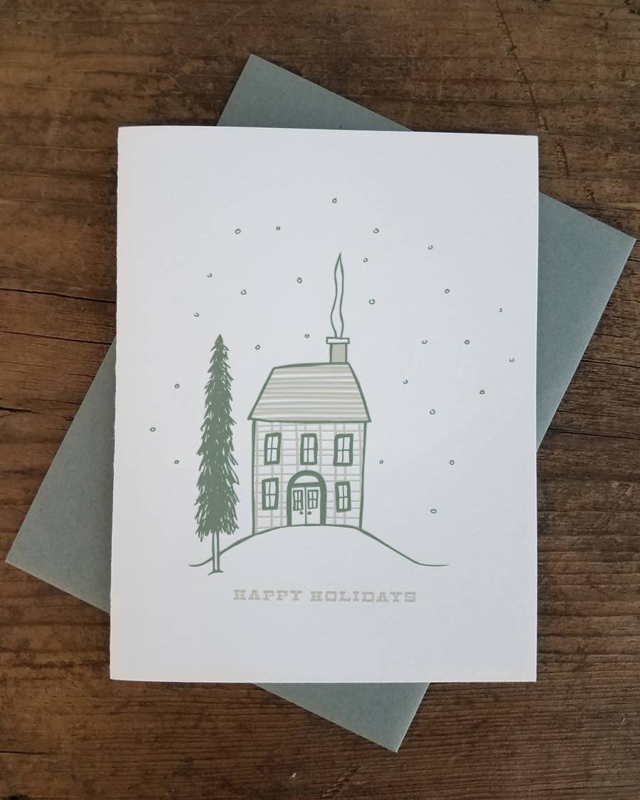 Happy Holidays Letterpress Greeting Card