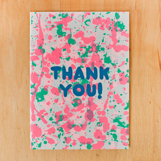 THANK YOU SPLATTER NEON GREETING CARD