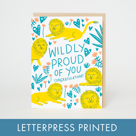 Wildly Proud Lions Congrats Greeting Card