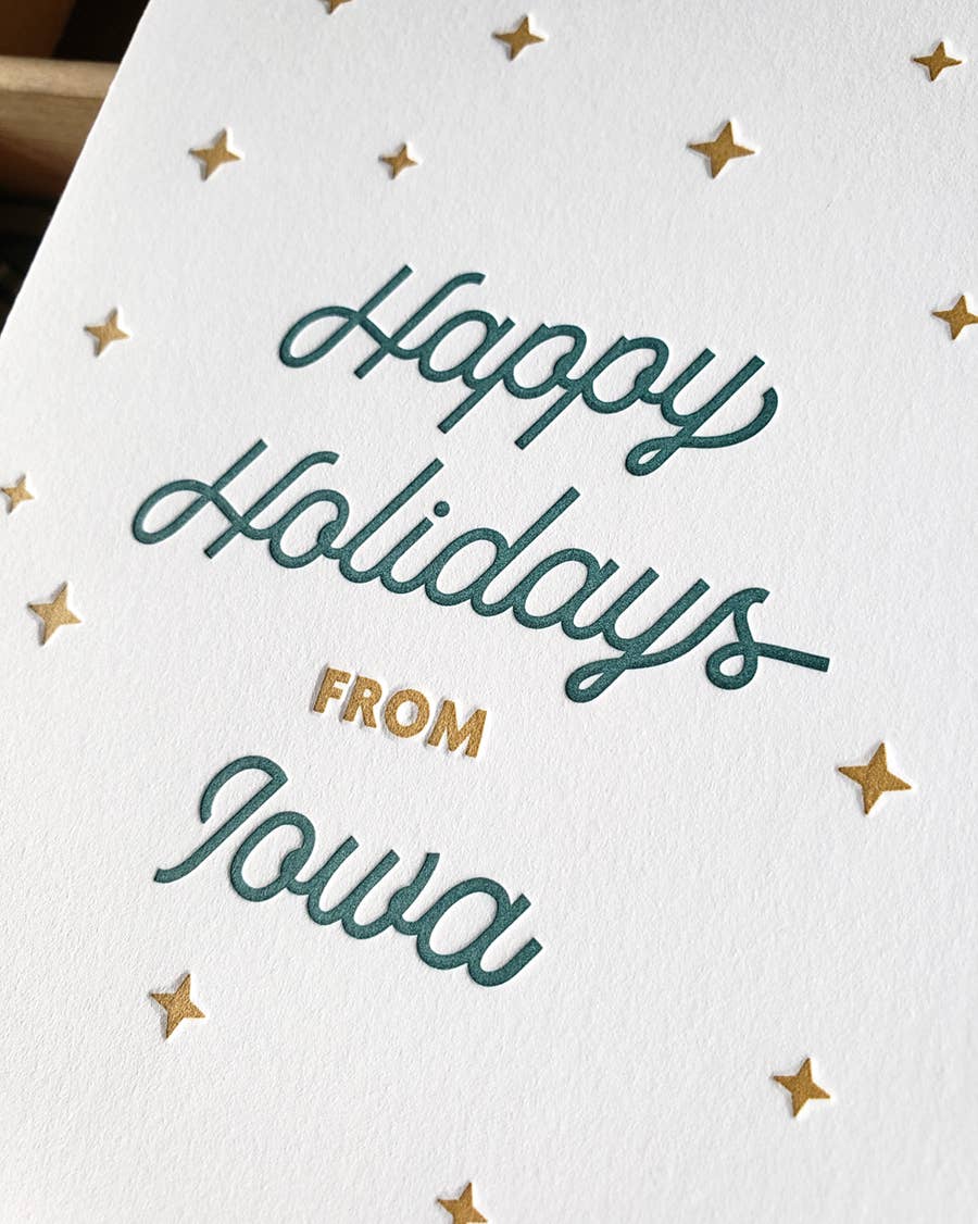 Happy Holidays from Iowa Letterpress Greeting Card