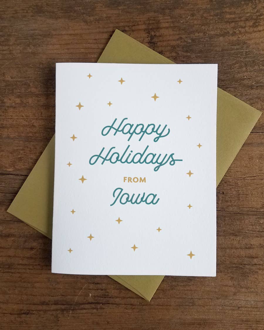 Happy Holidays from Iowa Letterpress Greeting Card