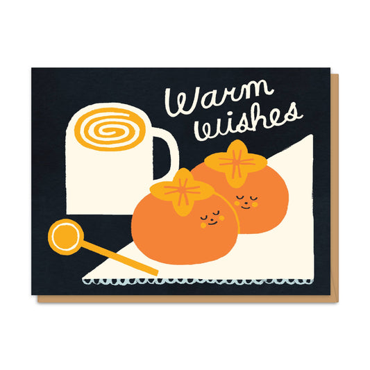 Warm Wishes Persimmon Winter Greeting Card