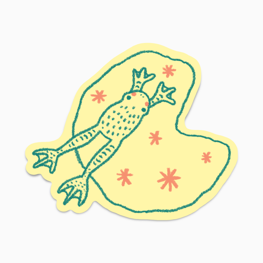 Frog On A Lilypad Sticker