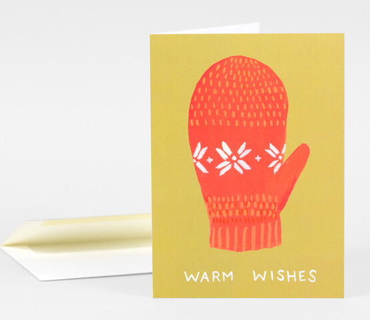 Warm Wishes Mitten Greeting Card