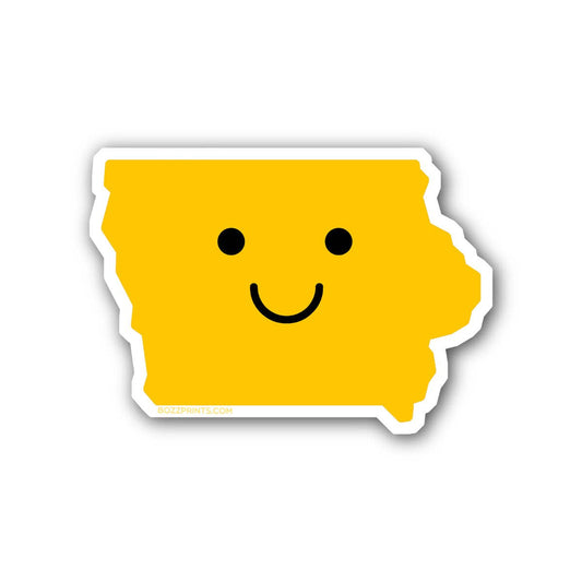 Smiley Face Iowa Sticker