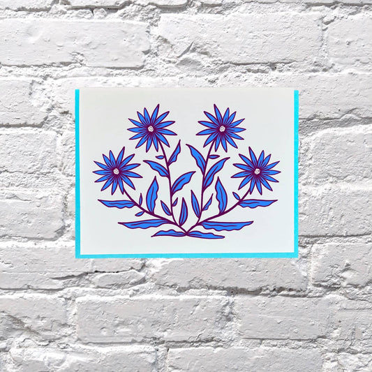 Blue Flower Greeting Card