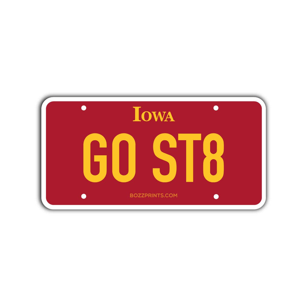 GO ST8 License Plate Sticker